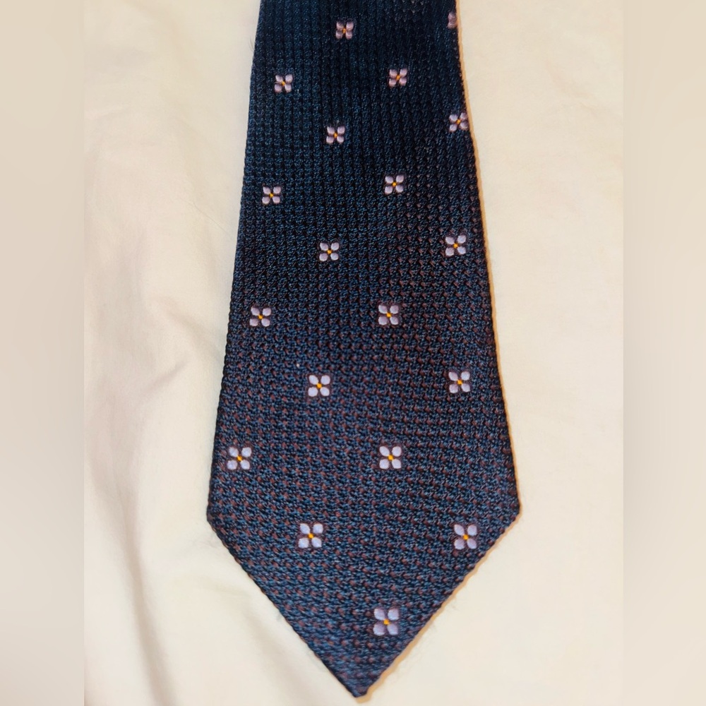 Ermenegildo Zegna Dark Blue Floral Tie